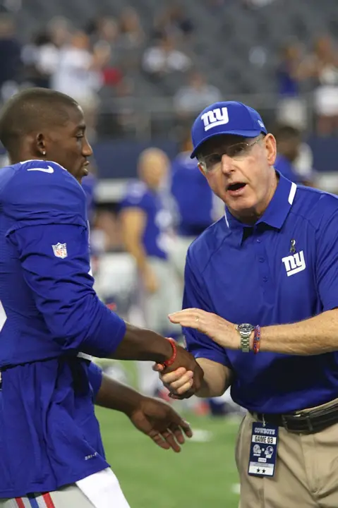 Antel Rolle and Tom Coughlin