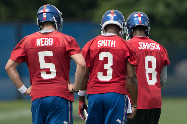 Davis Webb, Geno Smith, and Josh Johnson; New York Giants (July 28, 2017)