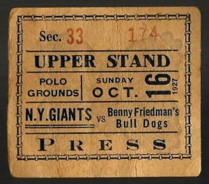 New York Giants vs Cleveland Bulldogs (October 16, 1927)