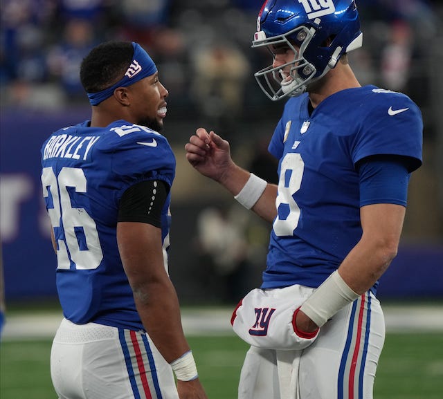 Saquon Barkley and Daniel Jones, New York Giants (November 13, 2022)