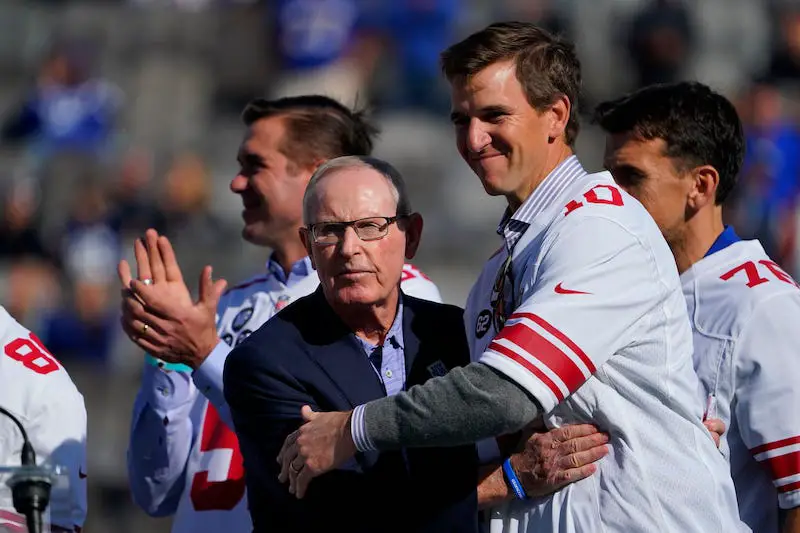 Tom Coughlin and Eli Manning, New York Giants (October 17, 2021)