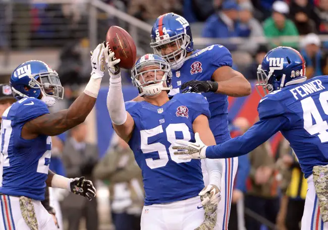 Mark Herzlich, New York Giants (November 16, 2014)