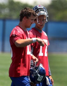 Eli Manning and Curtis Painter, New York Giants (June 18, 2014)