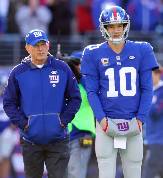 Tom Coughlin and Eli Manning, New York Giants (January 3, 2016)