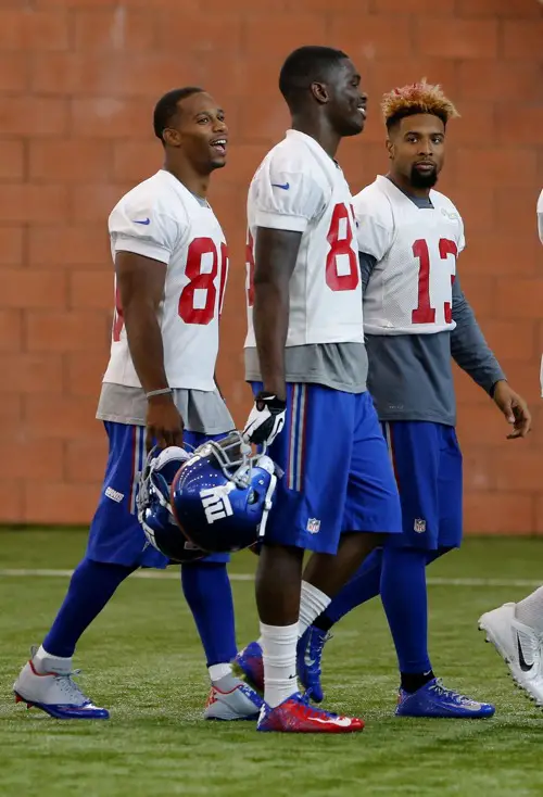 Victor Cruz, Corey Washington, Odell Beckham; New York Giants (June 8, 2015) New York Giants June 8 2015
