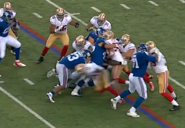 Simply too much penetration by safety and defensive lineman