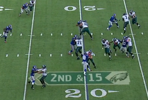 Moore and Hankins blocked and no one else there to stop McCoy.