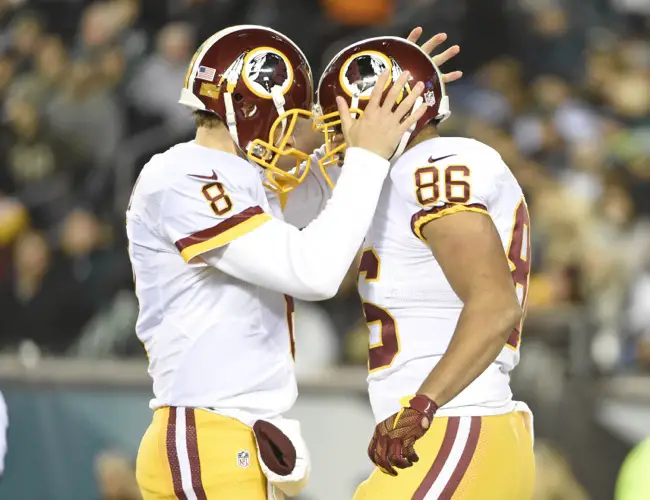 Kirk Cousins and Jordan Reed, Washington Redskins (December 26, 2015)