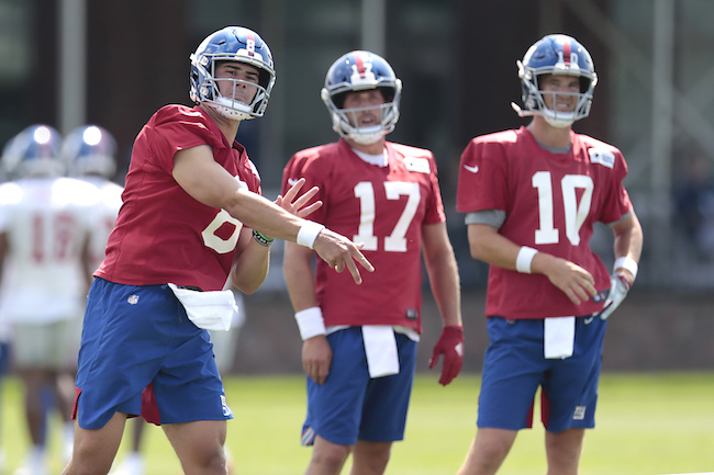 Daniel Jones, Kyle Lauletta, and Eli Manning; New York Giants (July 25, 2019)