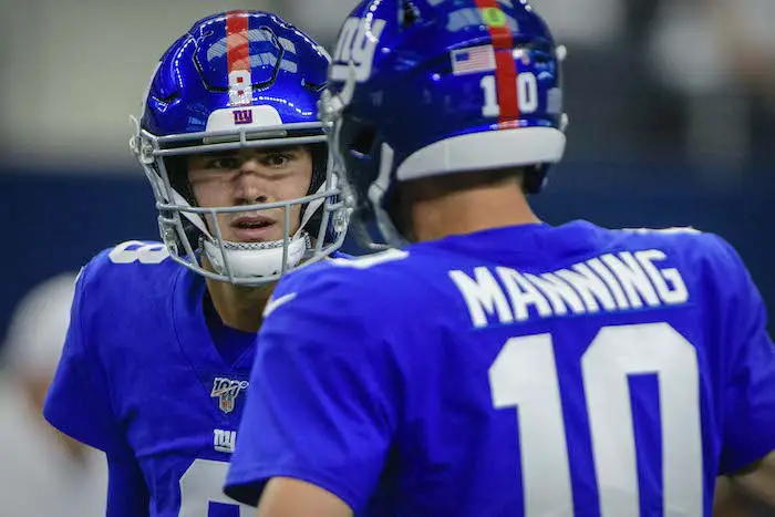 Daniel Jones and Eli Manning, New York Giants (September 8, 2019)