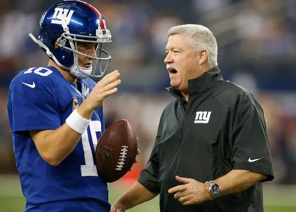 Eli Manning and Kevin Gilbride, New York Giants (September 8, 2013)