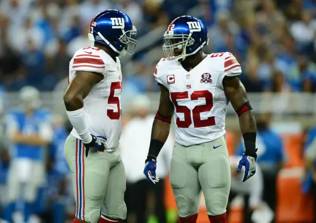 Jameel McClain and Jon Beason, New York Giants (September 8, 2014)