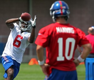 Corey Washington and Eli Manning, New York Giants (July 22, 2014)