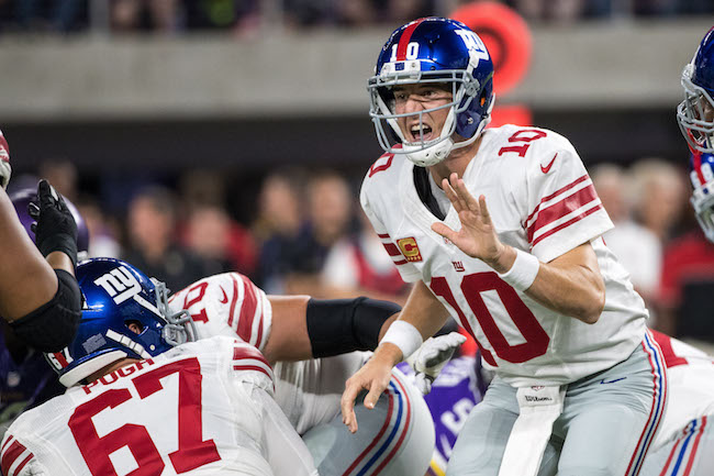 Eli Manning, New York Giants (October 3, 2016)